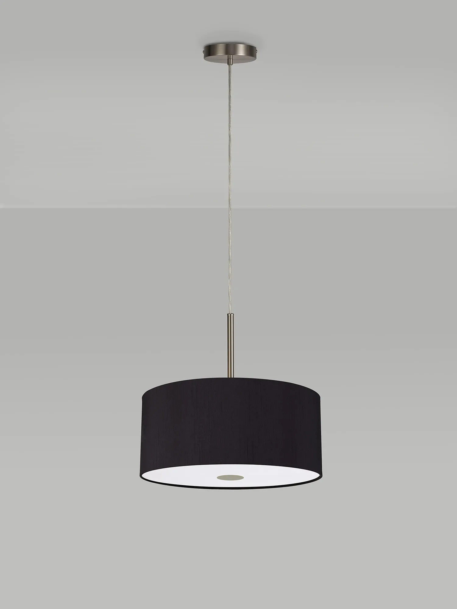 Baymont 40cm 5 Light Pendant Satin Nickel, Midnight Black/Green Olive, Frosted Diffuser DK0541  Deco Baymont SN BL/GR